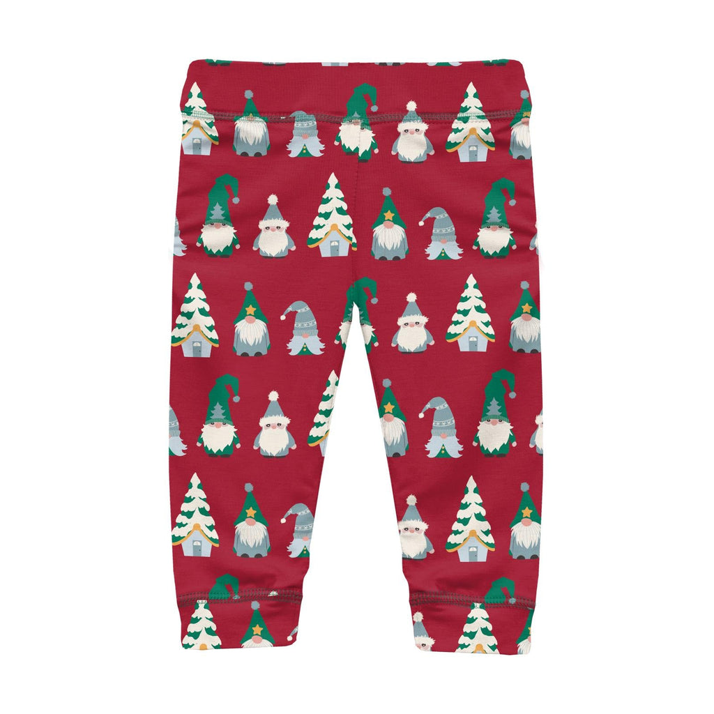 Print Casual Pants in Crimson Gnomes