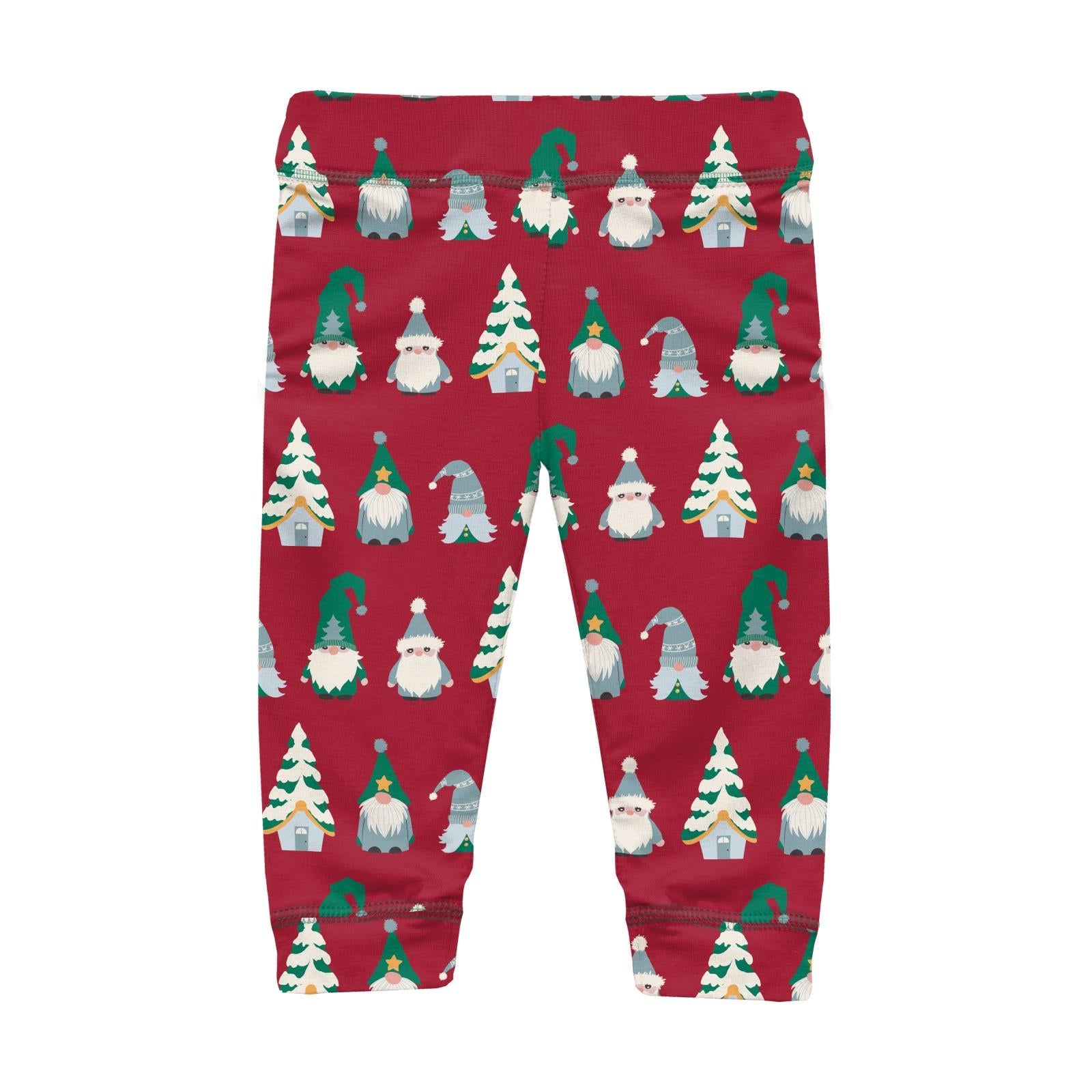 Print Casual Pants in Crimson Gnomes