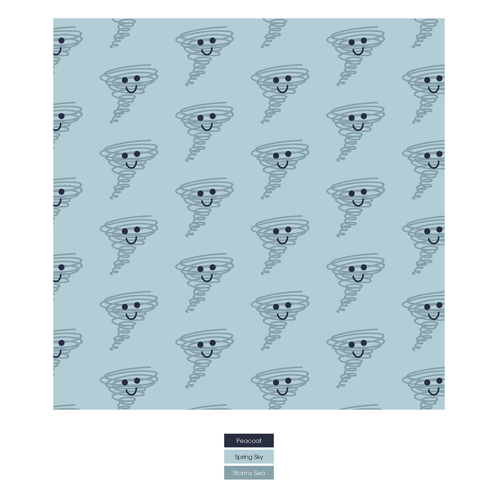 Print Coverall with 2 Way Zipper in Spring Sky Happy Tornado