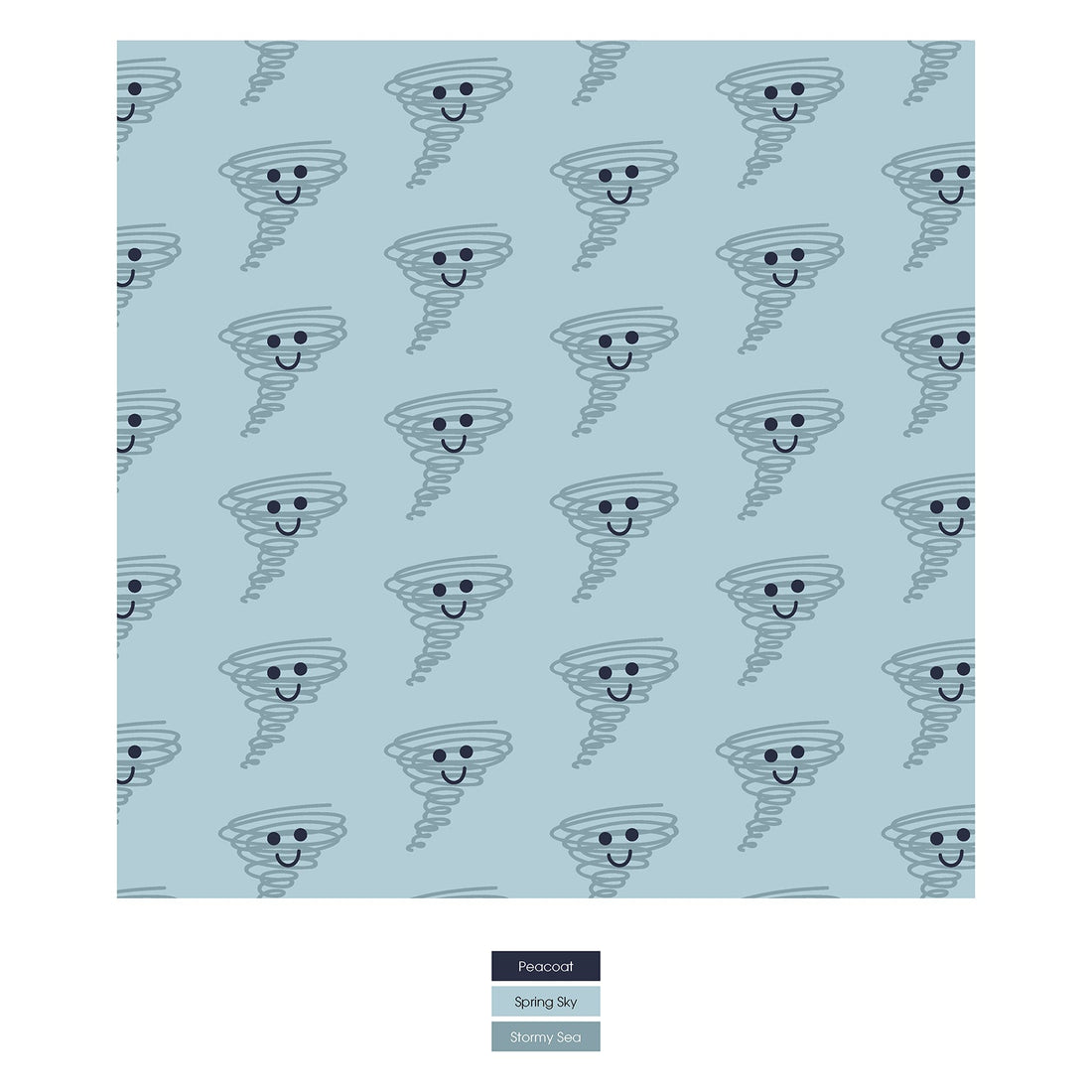 Print Coverall with 2 Way Zipper in Spring Sky Happy Tornado