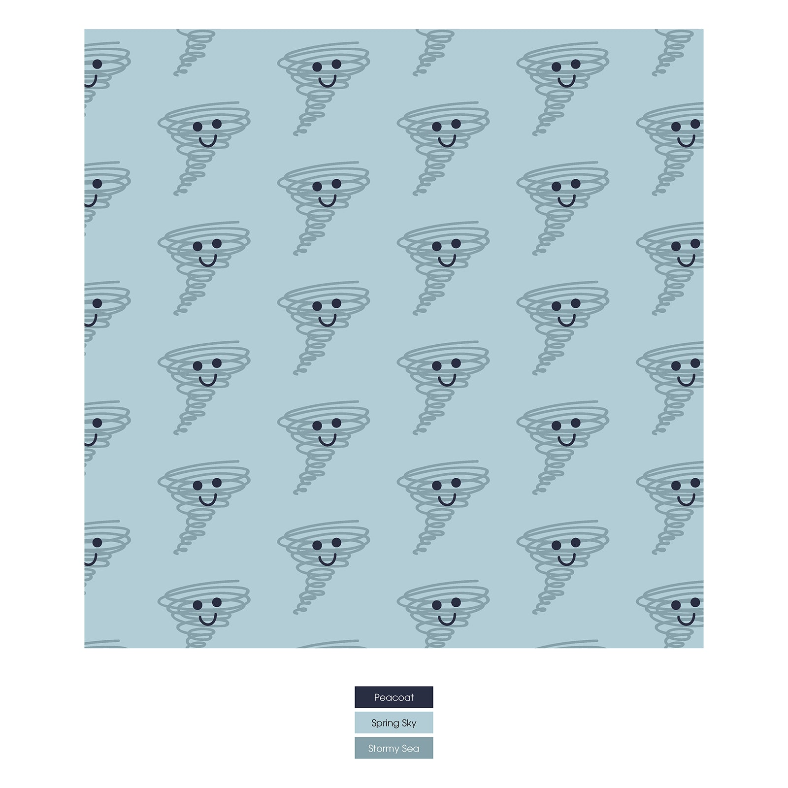 Print Coverall with 2 Way Zipper in Spring Sky Happy Tornado