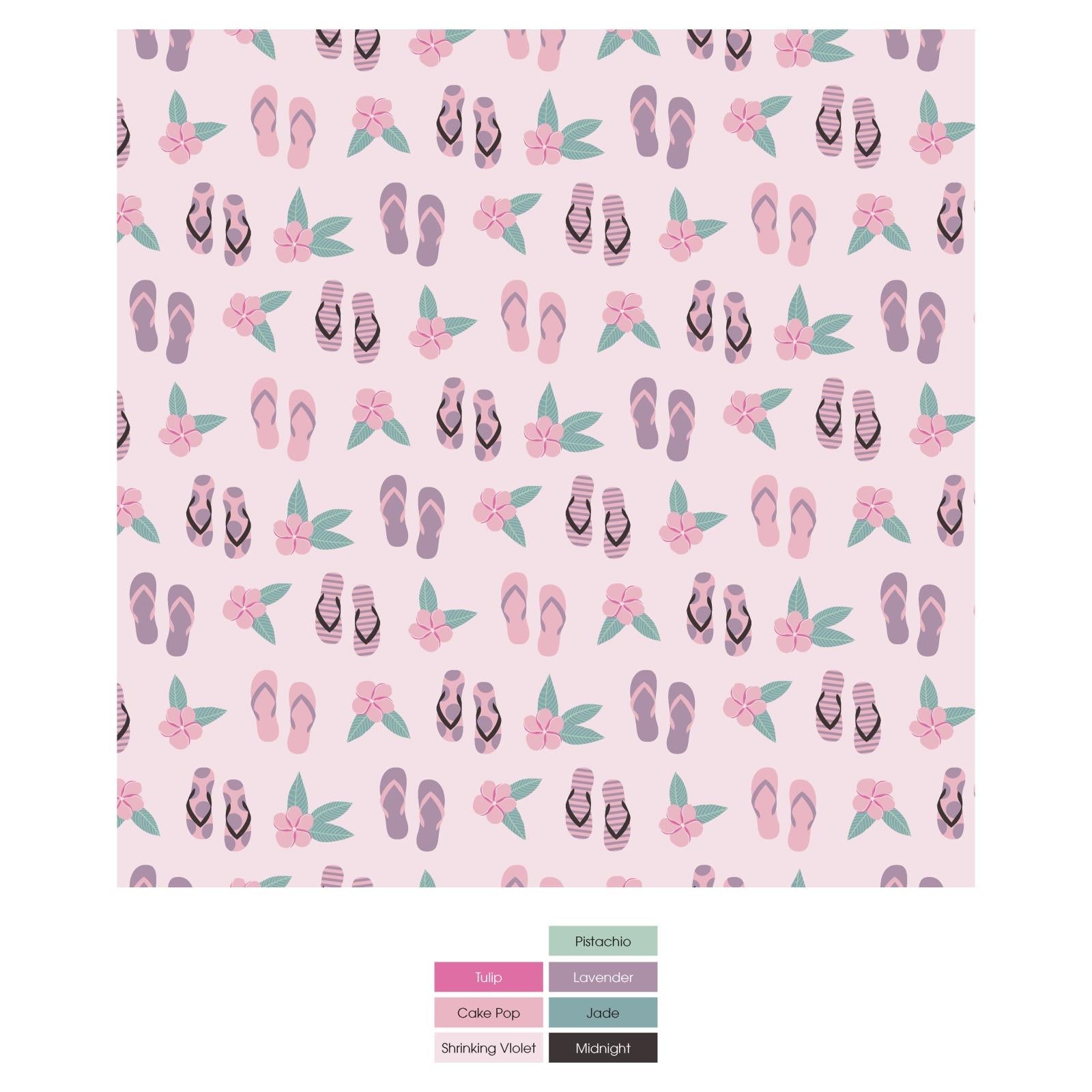 Print Bib Set of 3 in Fresh Air Beach Day, Latte Starfish & Shrinking Violet Flip Flops and Flowers