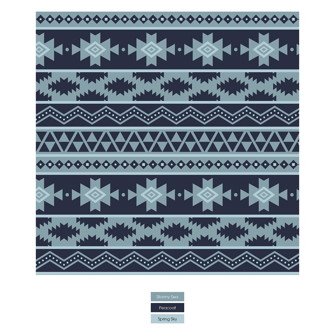 Print Coverall with 2 Way Zipper in Peacoat Mayan Print
