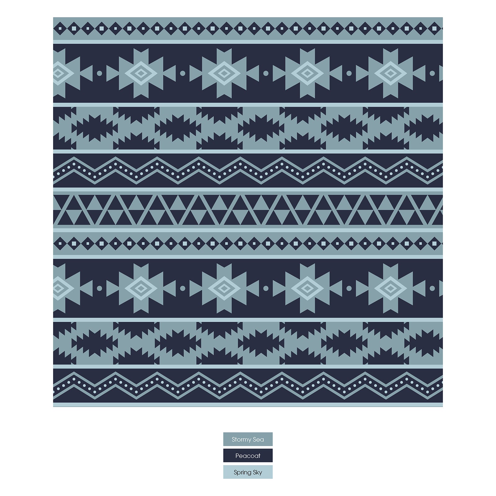 Print Coverall with 2 Way Zipper in Peacoat Mayan Print