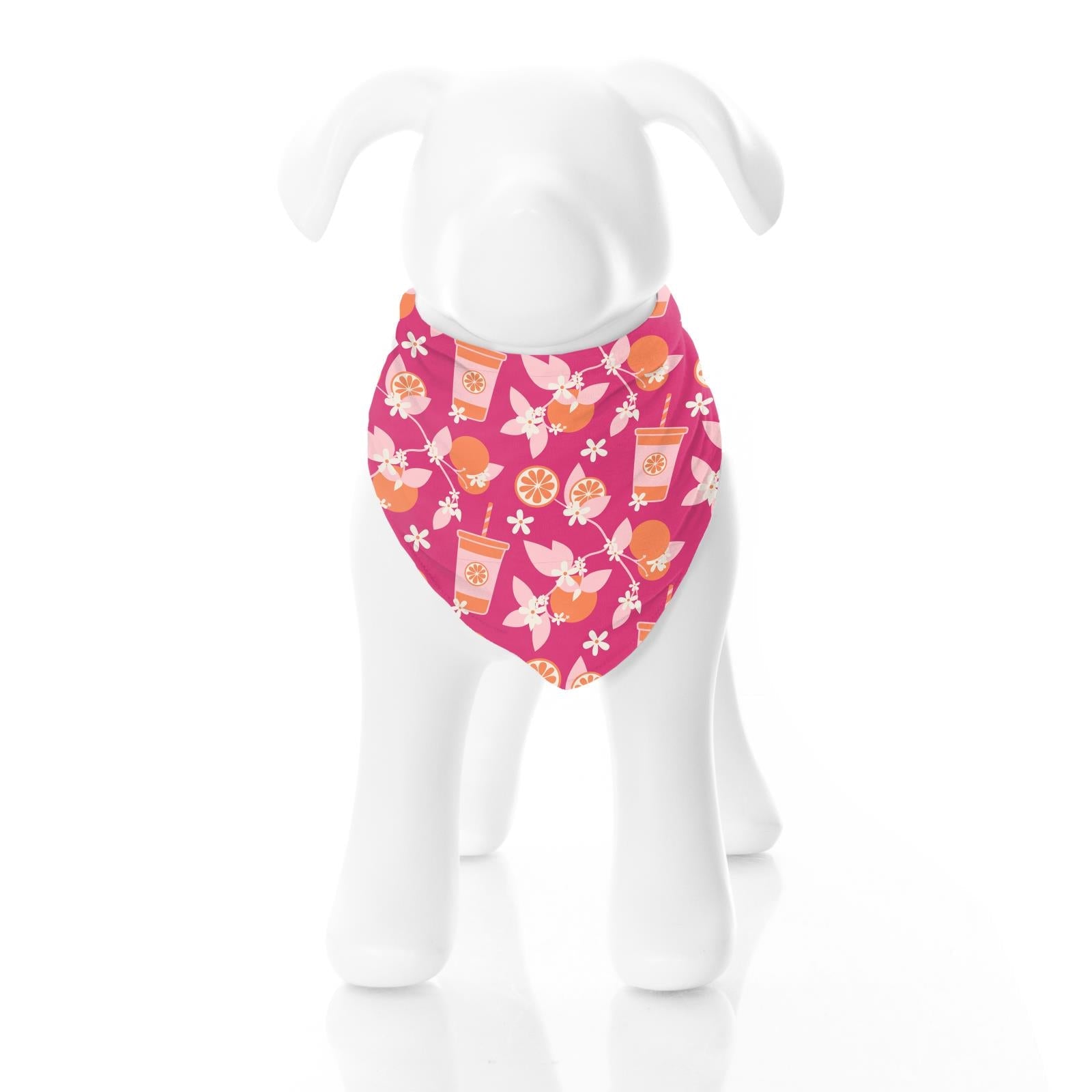 Print Dog Bandana in Calypso Orange Cream