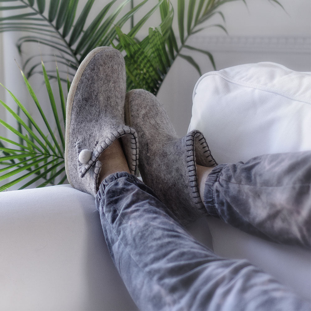 The Daisy - Grey with Leather