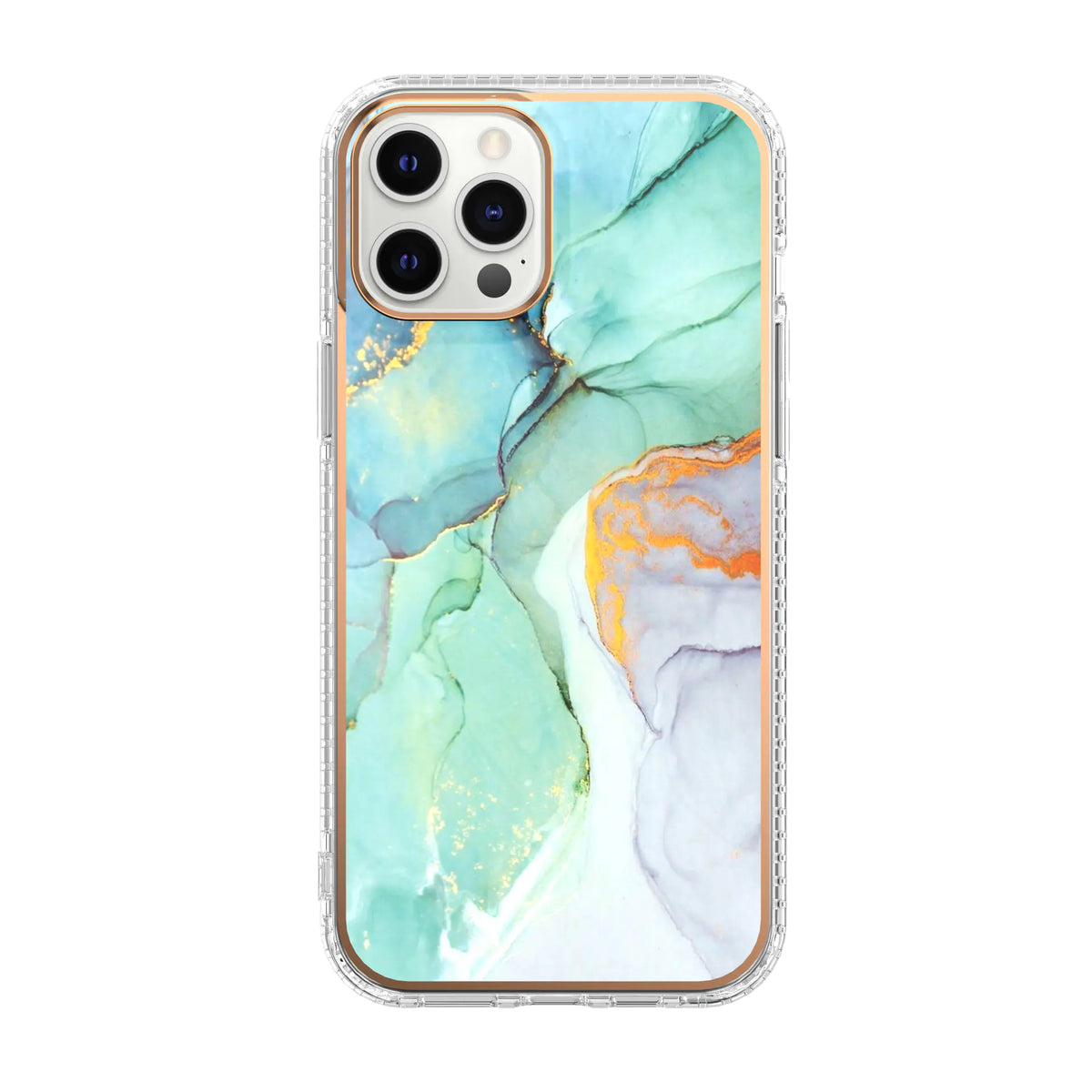 Mosaic Marble Pattern Floral Transparent Phone Case