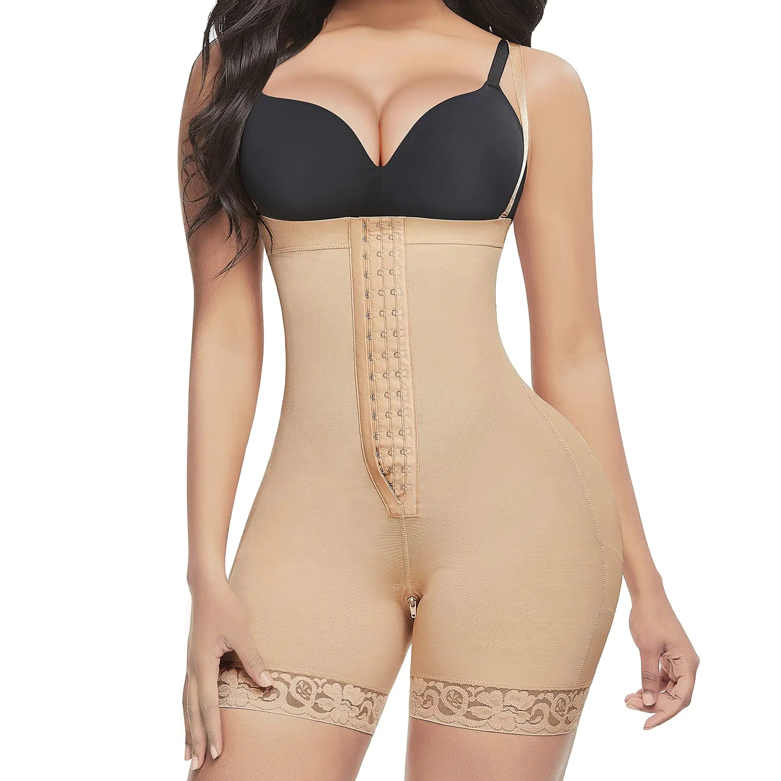 Lover-Beauty Shapewear for Women Tummy Control Body Shaper Butt Lifter Thigh Slimmer Plus Size with Zipper Crotch
