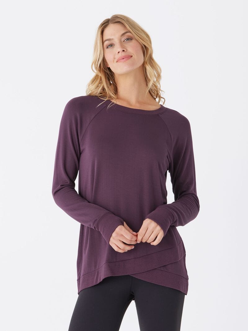 Feather Fleece Tulip Hem Tunic Sweatshirt - Soft Modal Pullover