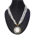 Elegant white minimalist necklace for women, perfect for formal and casual styling.