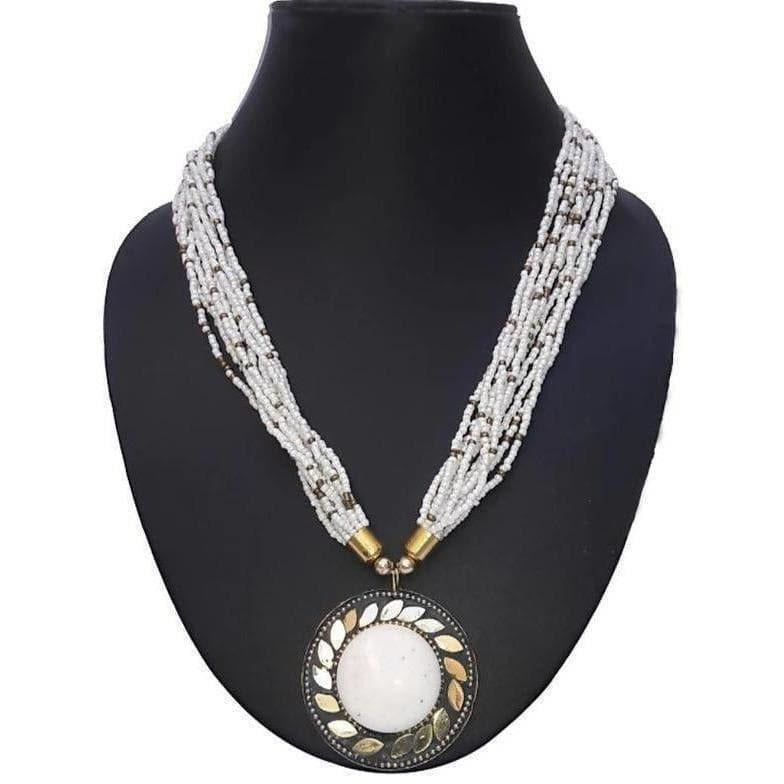Elegant white minimalist necklace for women, perfect for formal and casual styling.