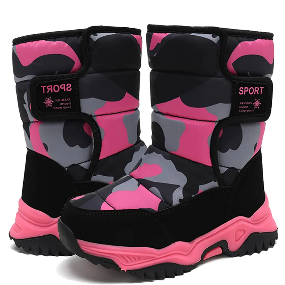 Yeerovan Winter Boots Warm Water Resistant Shoes Snow Boot Anti-Slip Fully Fur Lined Casual Lightweight Boot Skiing(T75 Pink 36)