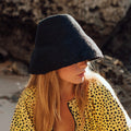 The Naomi Jute Straw Hat in Black
