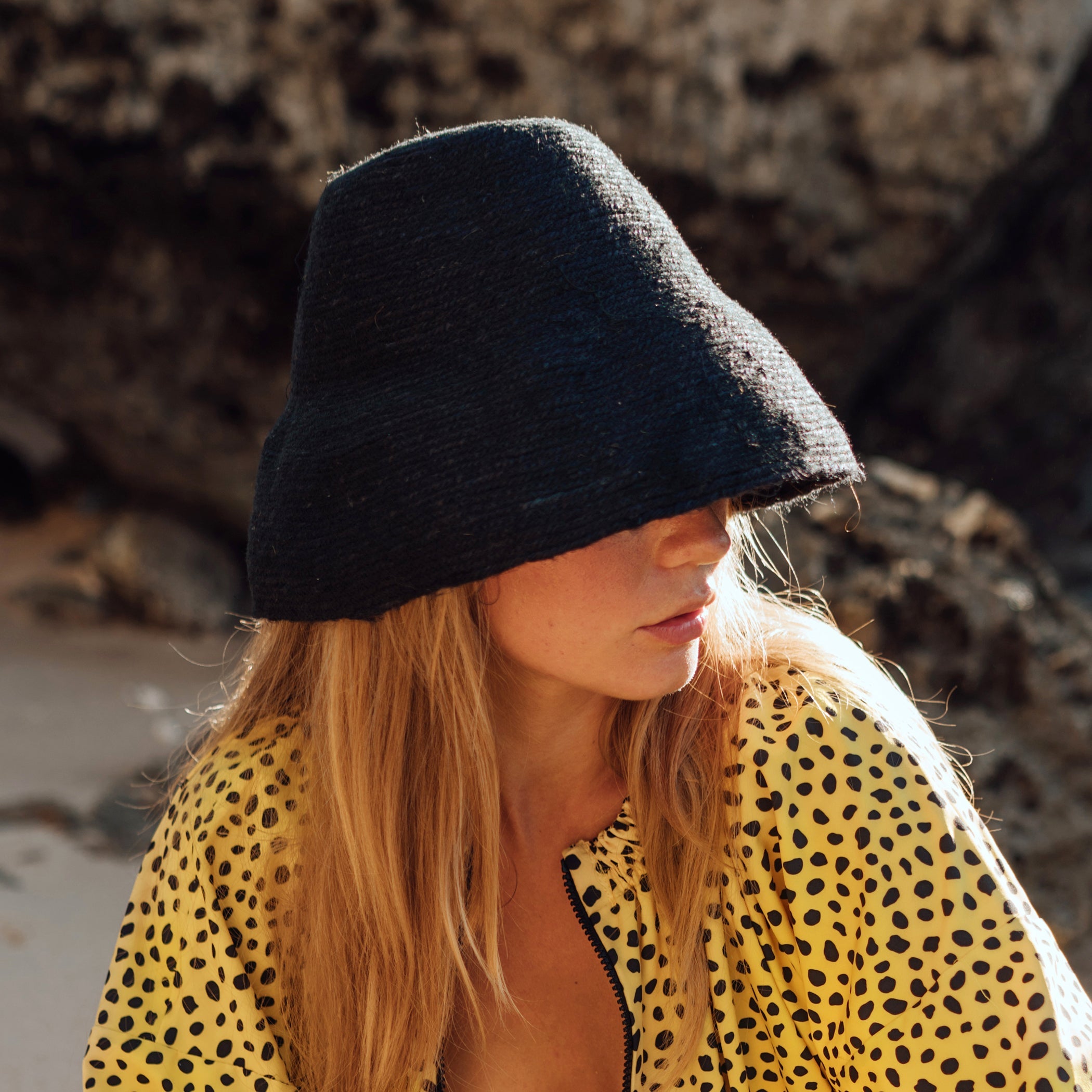 The Naomi Jute Straw Hat in Black
