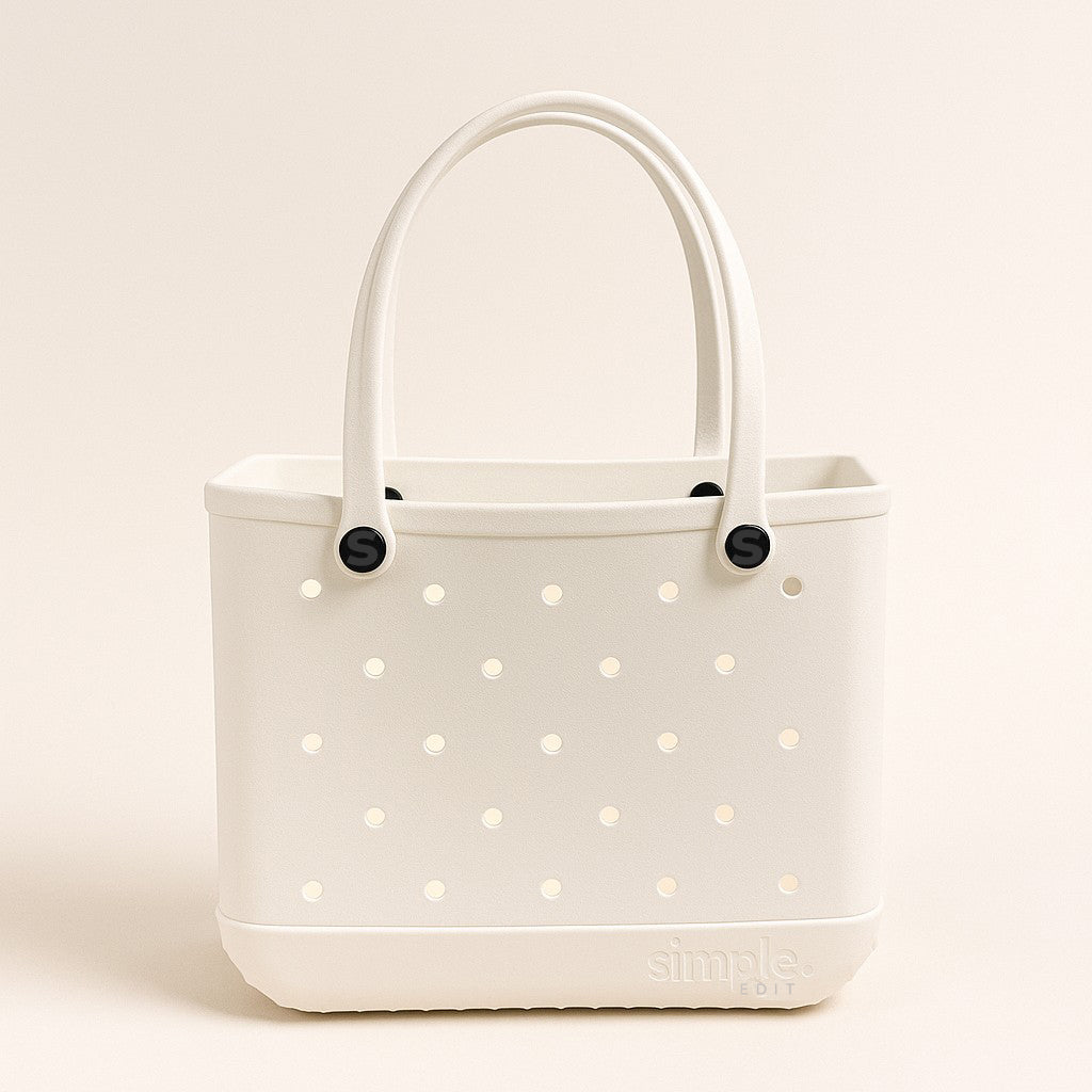 Set of 3 Waterproof EVA Rubber Tote Bags in Beige Tones