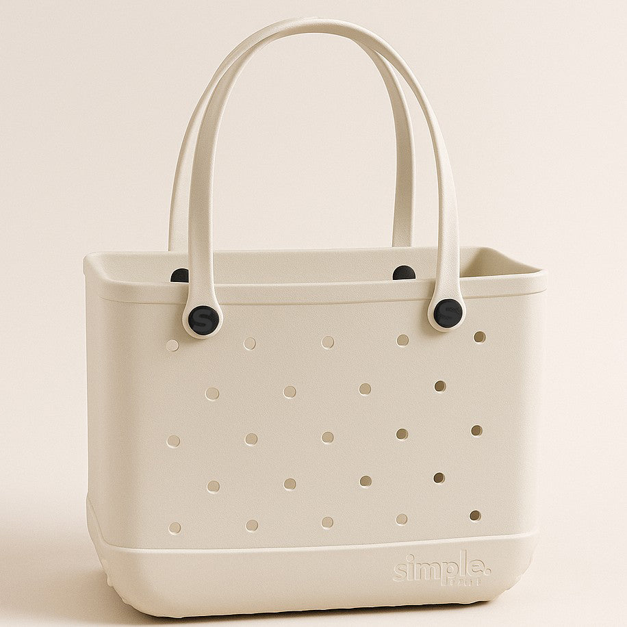 Set of 3 Waterproof EVA Rubber Tote Bags in Beige Tones