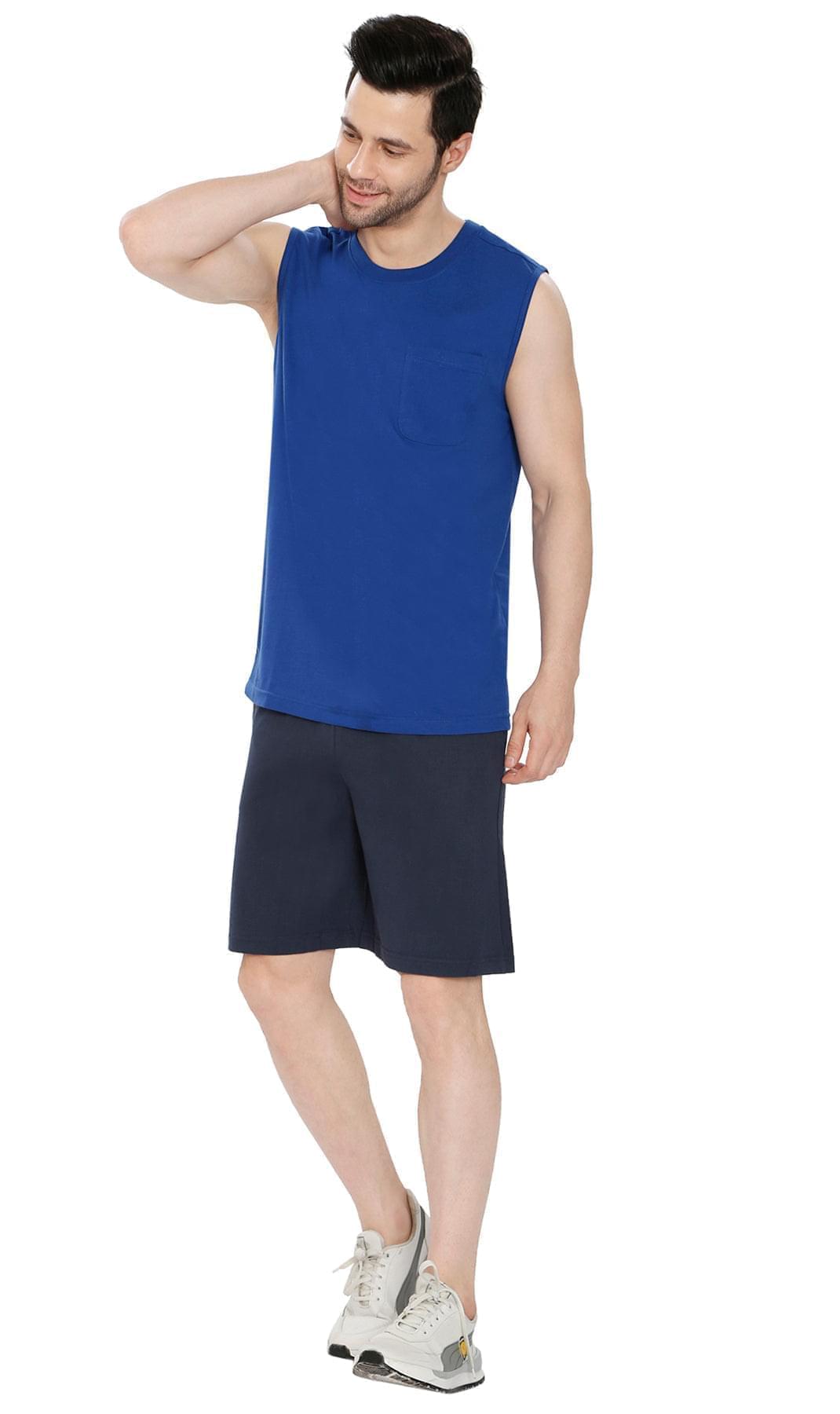 Men's 100% Cotton Knit Shorts with Inner Drawstring