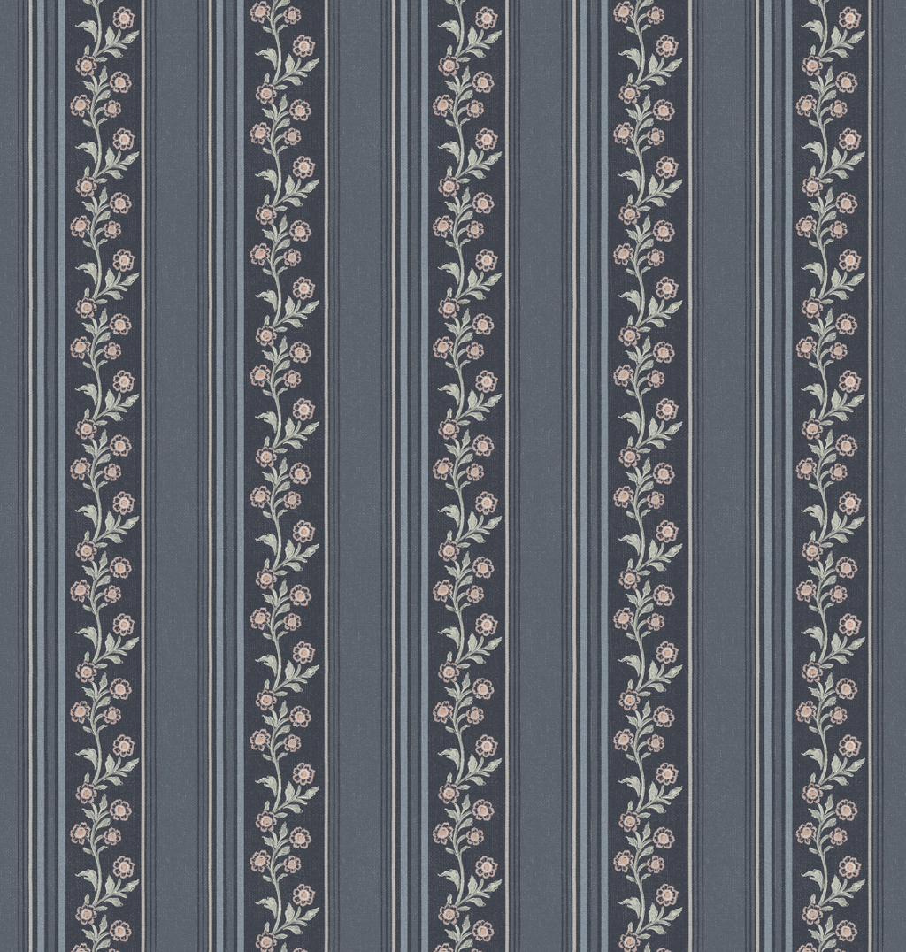 Auggie Striped Wallpaper in Pink, Cream, and Sage-Green