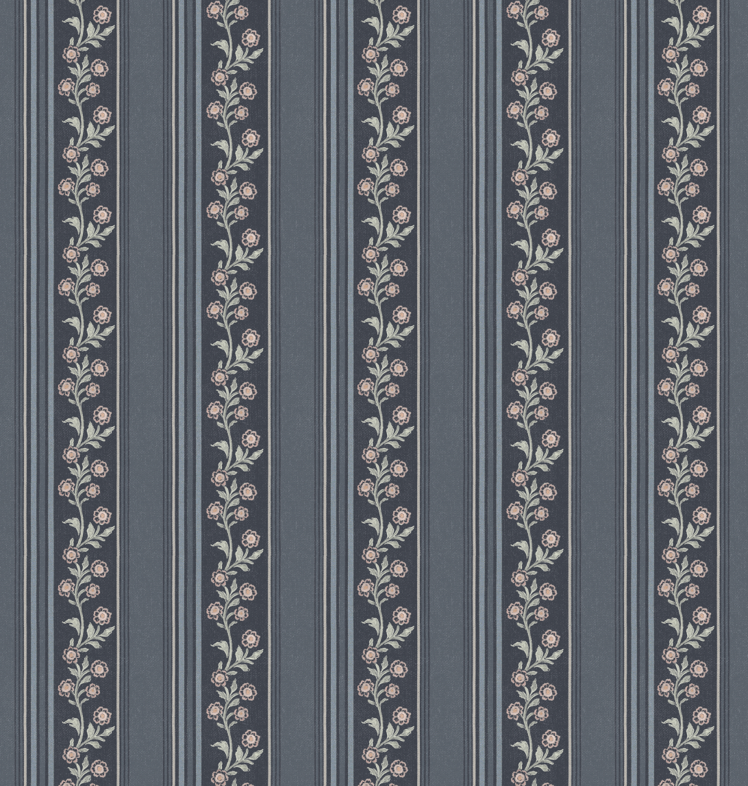 Auggie Striped Wallpaper in Pink, Cream, and Sage-Green