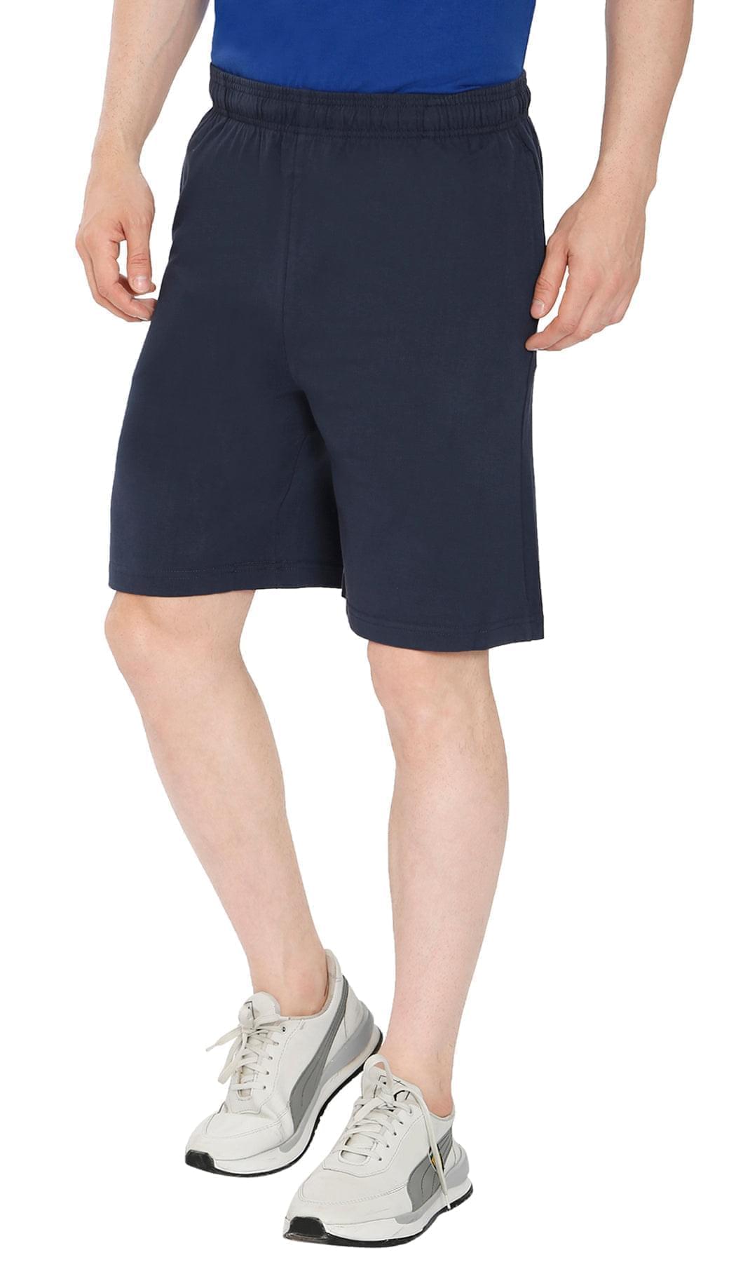 Men's 100% Cotton Knit Shorts with Inner Drawstring