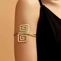 Modern minimalist golden alloy spiral cuff armlet
