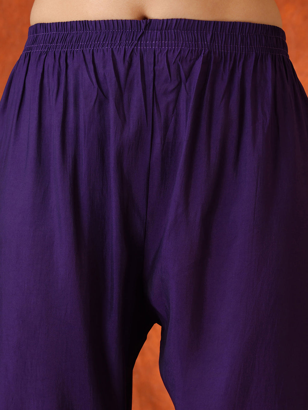 Hand Embroidered Purple Chanderi Kurta Set with Dupatta