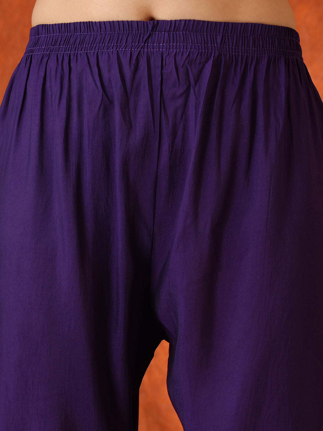 Hand Embroidered Purple Chanderi Kurta Set with Dupatta