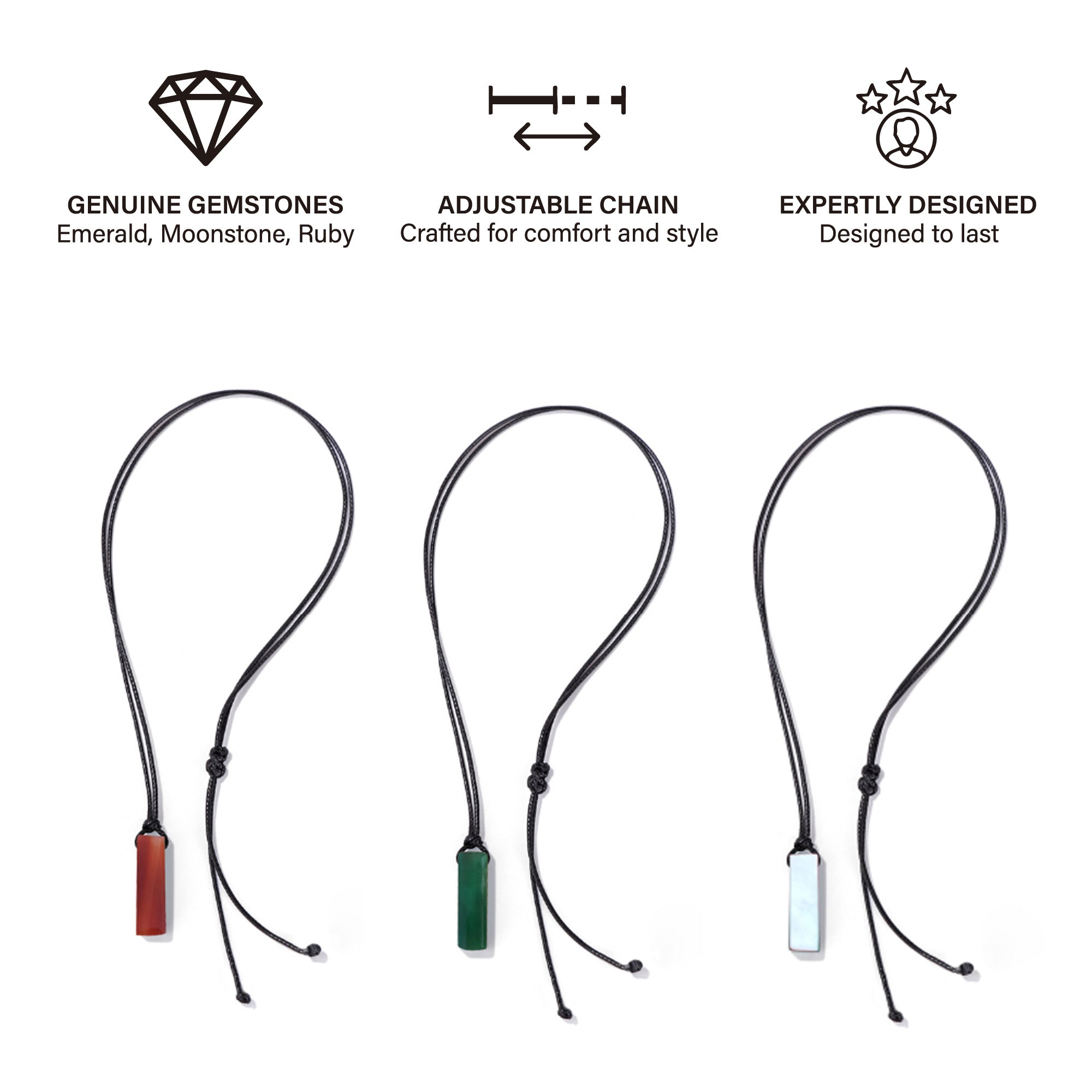 Trinity Gemstone Necklace Set – Elegance in Every Gem