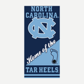 NC Tar Heels logo beach towel with vibrant team colors on soft fabric