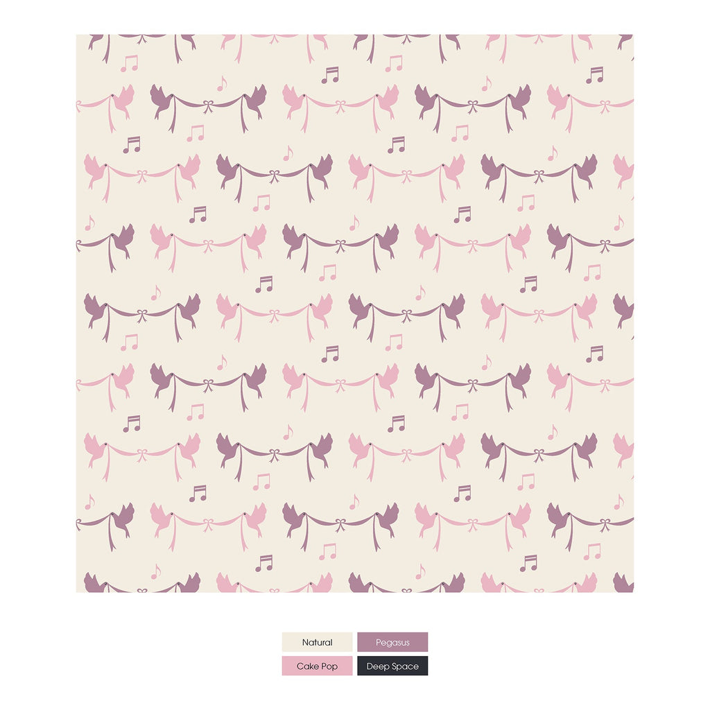 Print Coverall with 2 Way Zipper in Natural Bird Banner