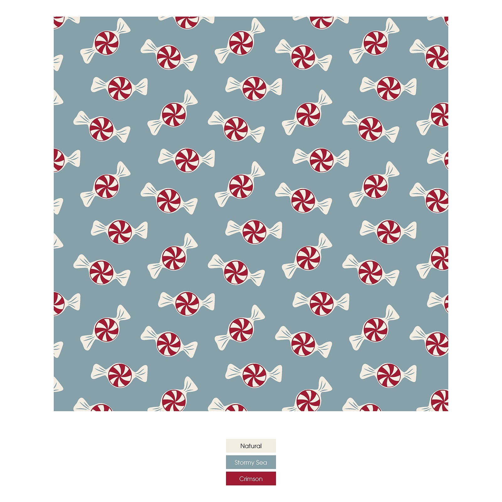 Print Convertible Sleeper with Zipper in Stormy Sea Peppermints