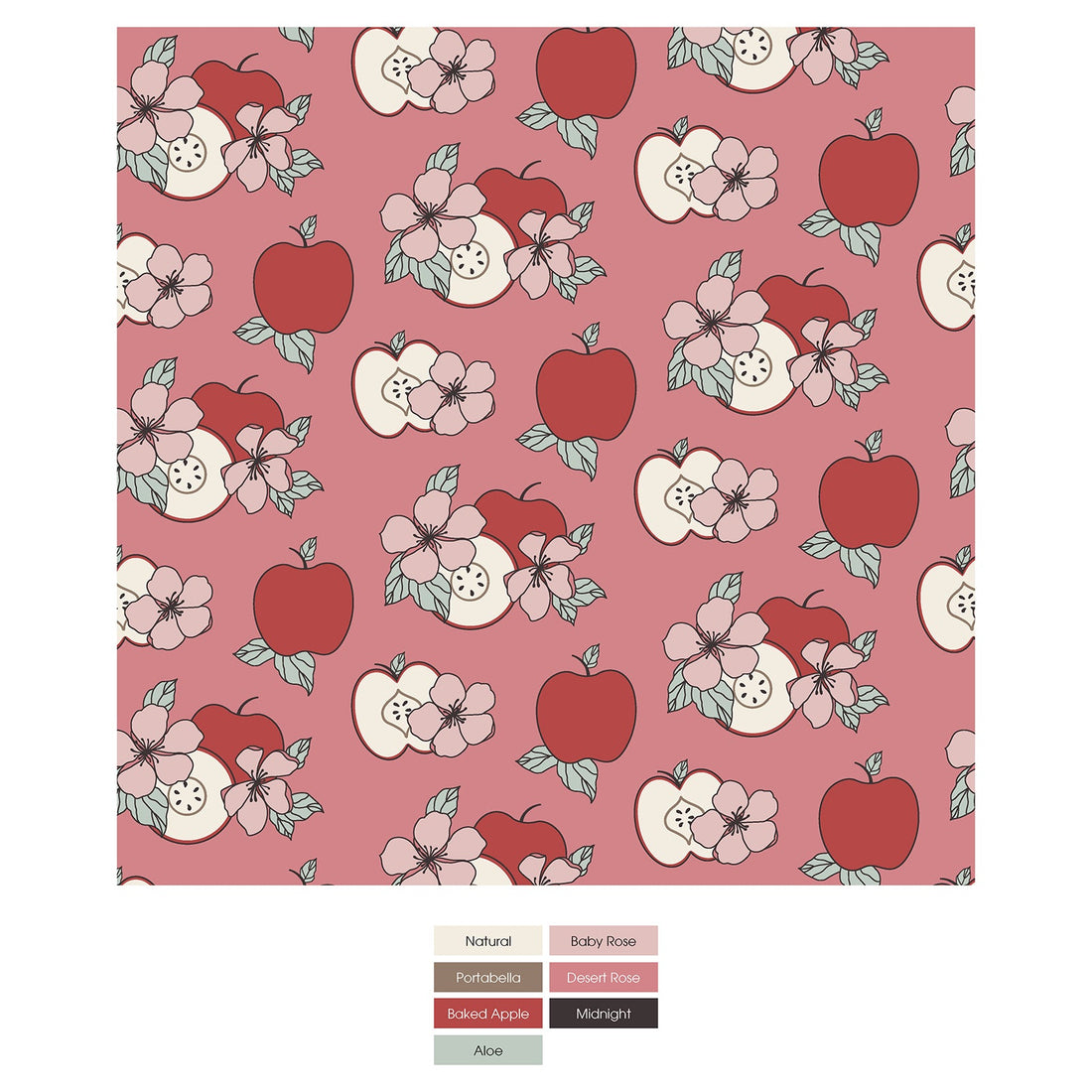 Print Coverall with 2 Way Zipper in Desert Rose Apple Picking