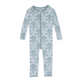 Print Convertible Sleeper with Zipper in Illusion Blue Damask