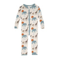 Print Convertible Sleeper with Zipper in Natural Just So Animals