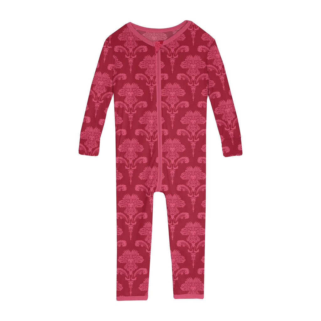Print Convertible Sleeper with Zipper in Crimson Damask