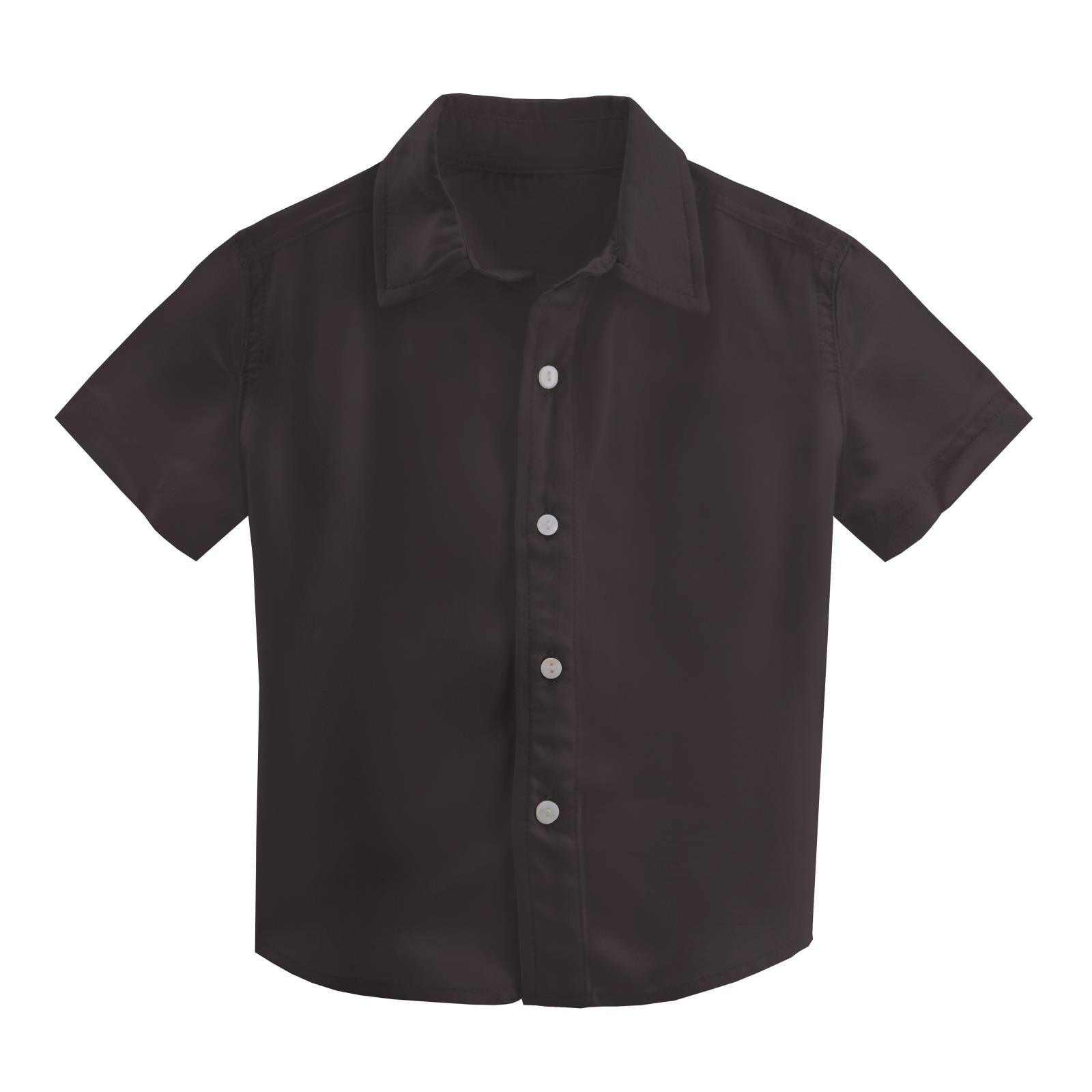 Short Sleeve Woven Button Down Shirt in Midnight
