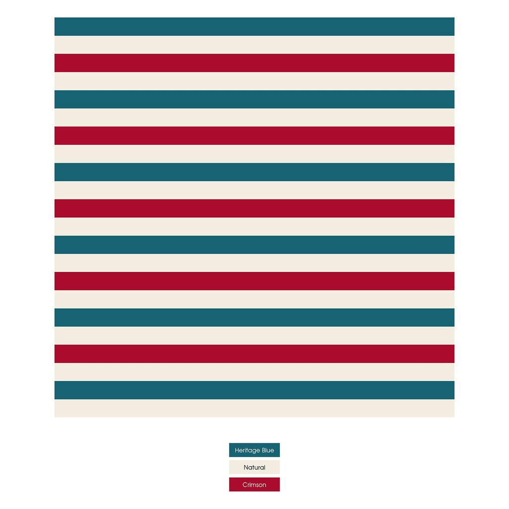 Women's Short Sleeve Relaxed Tee in USA Stripe Heritage Blue - Image 2