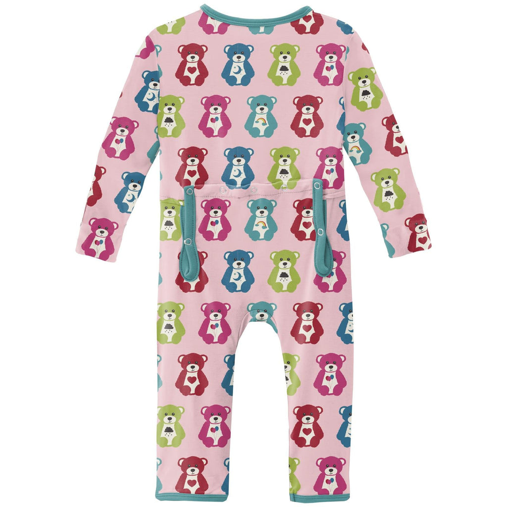 Print Coverall with 2 Way Zipper in Lotus Happy Teddy