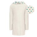 Terry pull-over after swim robe in natural with natural crabs print
