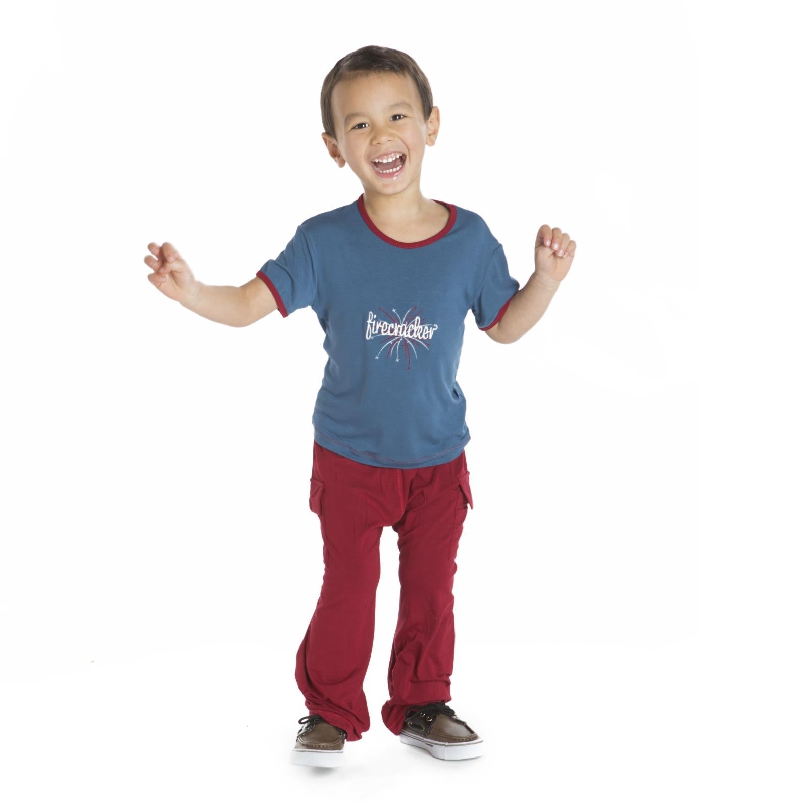 Holiday Short Sleeve Applique Tee in Firecracker