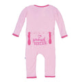 Holiday Applique Coverall in Lotus Proud Sister with Desert Rose Trim