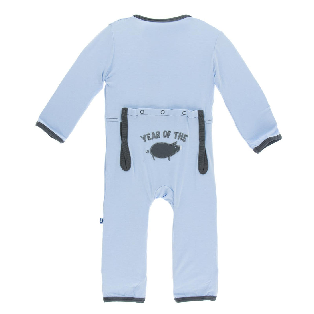 Holiday Applique Coverall in Pond Year of the Pig