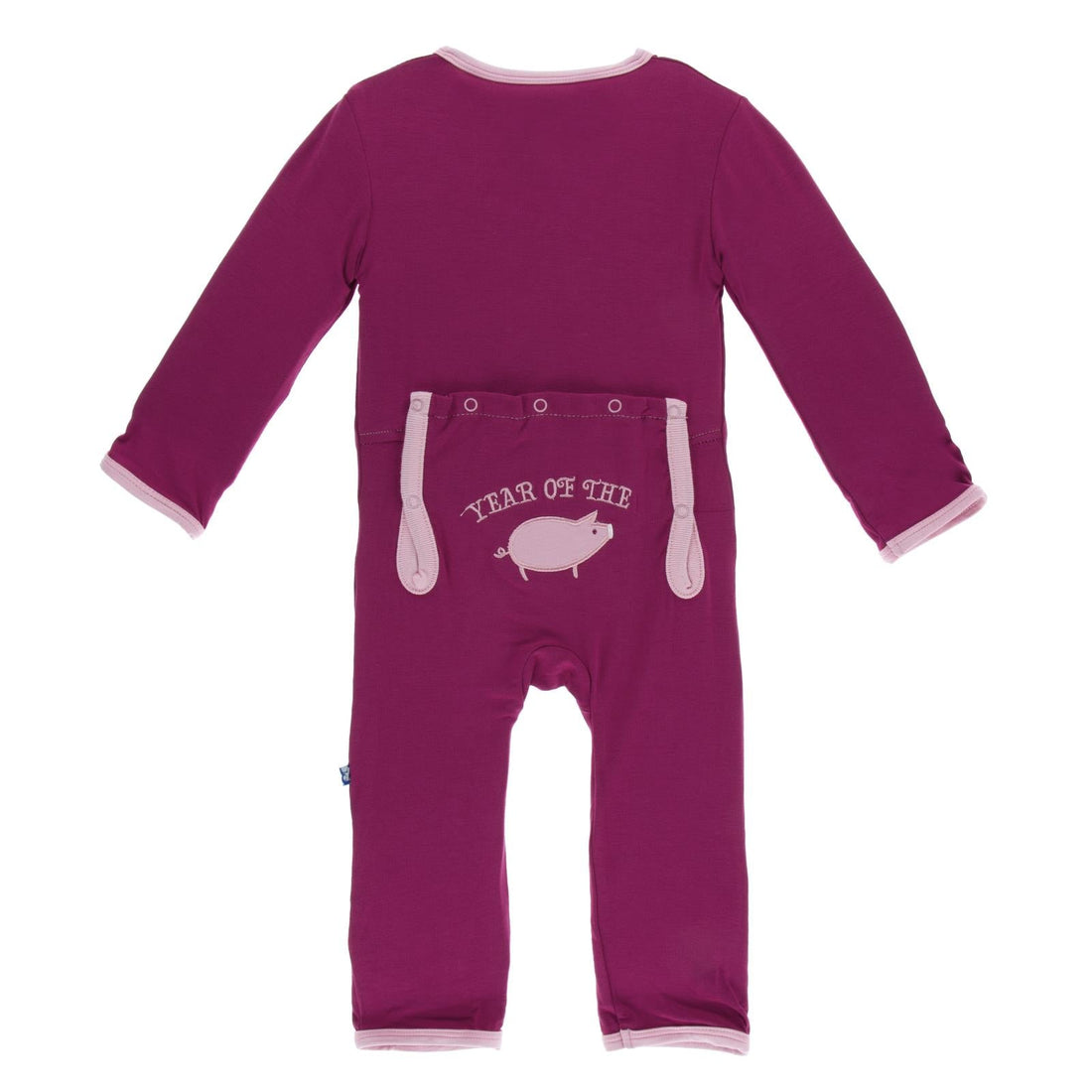 Holiday Applique Coverall in Berry Year of the Pig