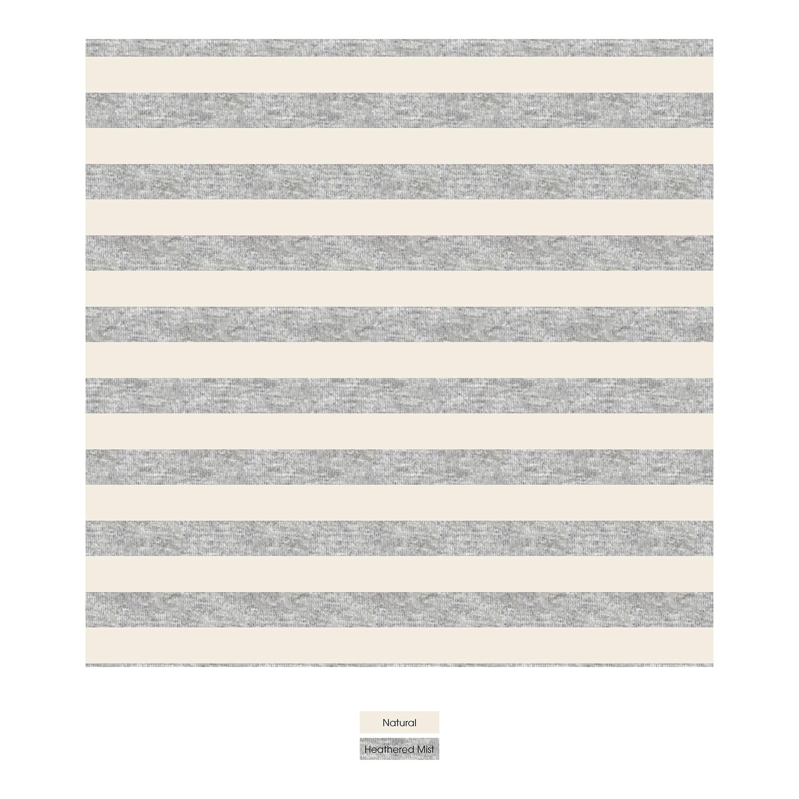 Print Changing Pad Cover in Heathered Mist Sweet Stripe