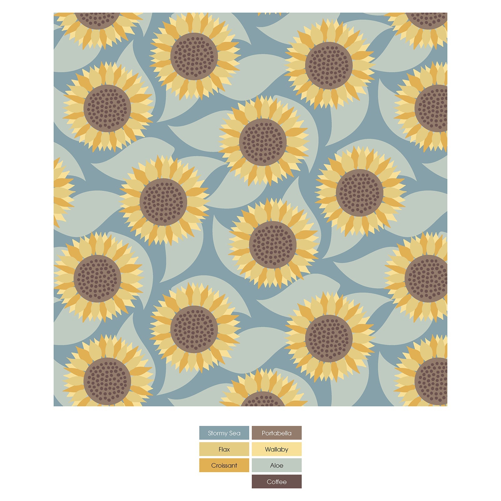 Print Coverall with 2 Way Zipper in Stormy Sea Sunflower