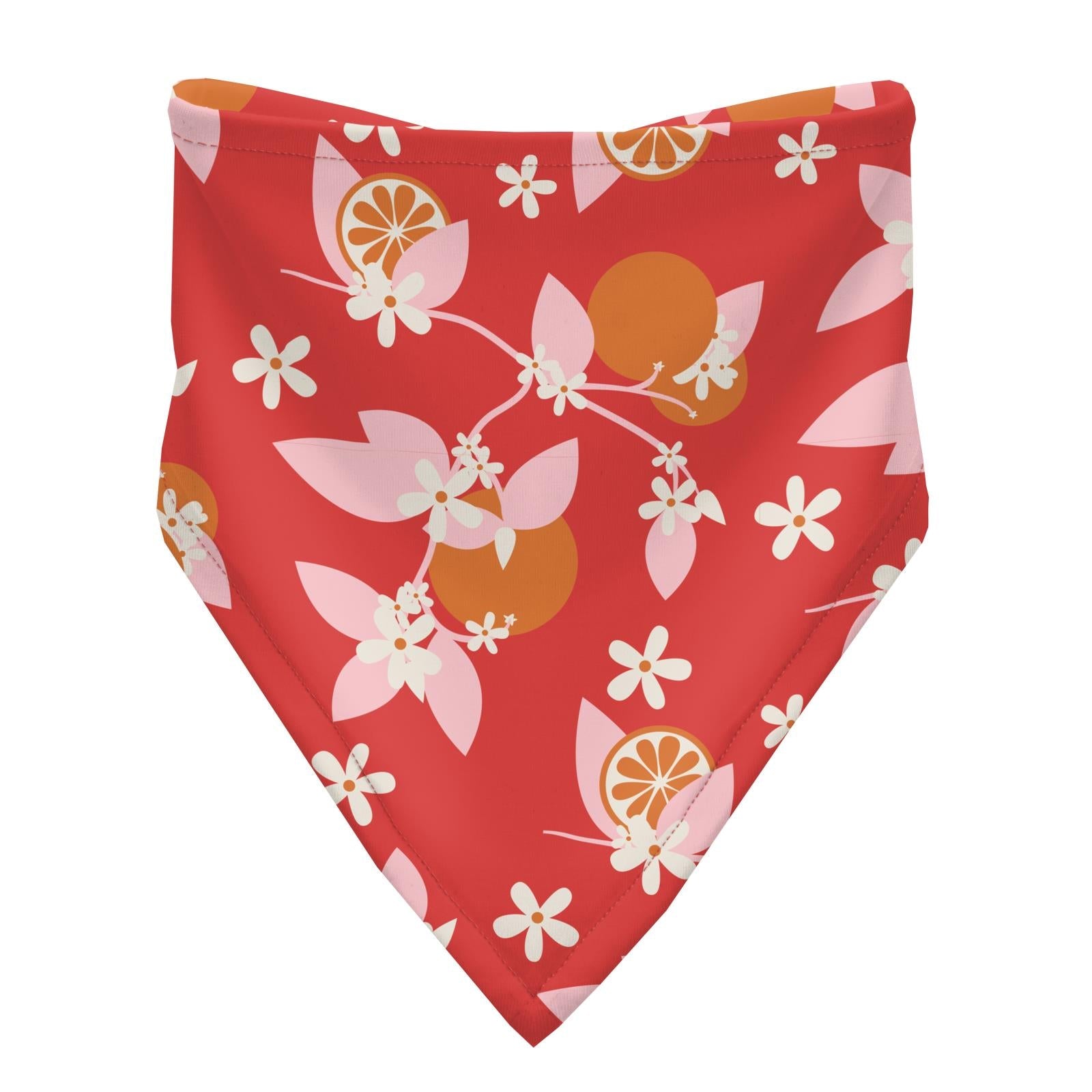 Print Bandana Bib Set of 3 in Anniversary Sunset Stripe, Lotus Berries & Poppy Orange Blossom