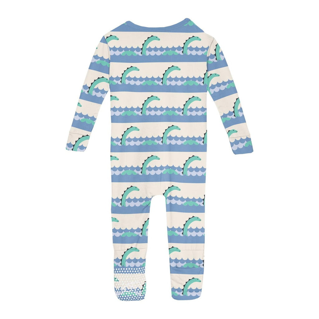 Print Convertible Sleeper with Zipper in Natural Sea Monster