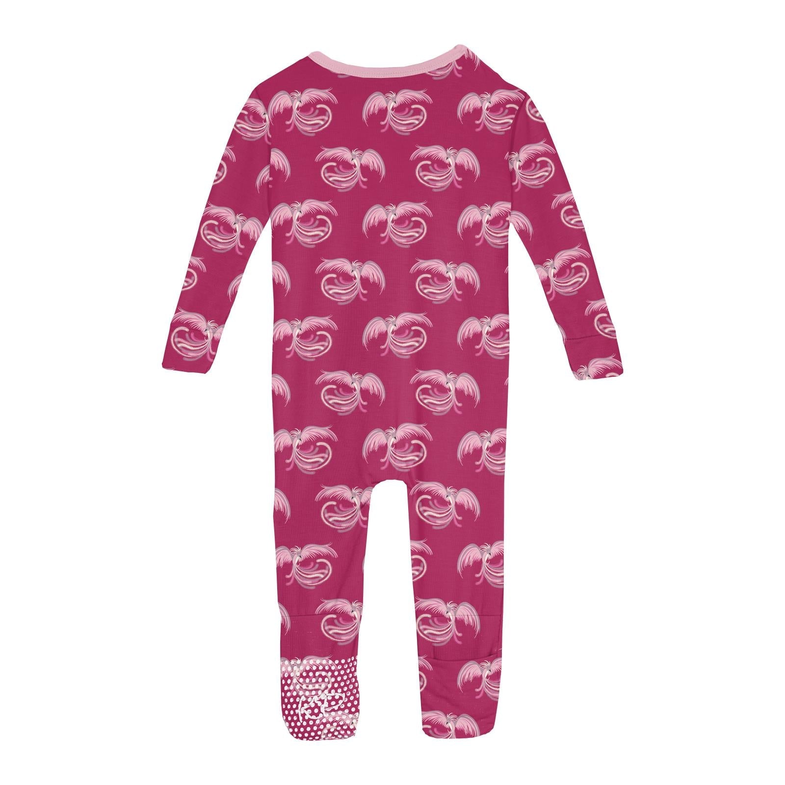 Print Convertible Sleeper with Zipper in Dragon Fruit Phoenix