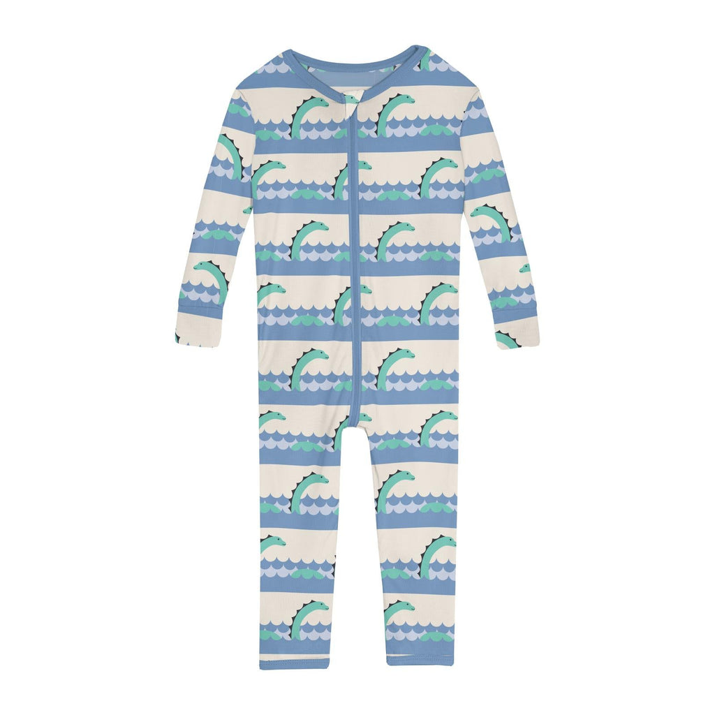Print Convertible Sleeper with Zipper in Natural Sea Monster