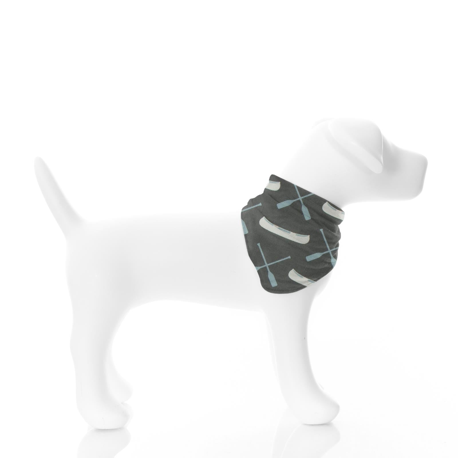 Print Dog Bandana in Stone Paddles and Canoe